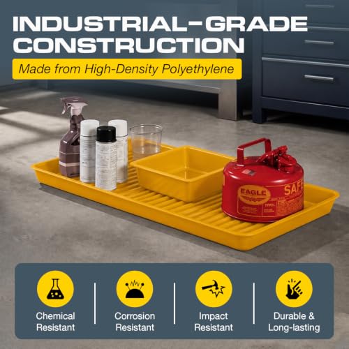Eagle Spill Containment Utility Tray, 5 Gallon Sump, Made in USA, Yellow - color: Yellow