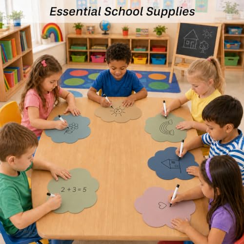Cinrobiye 24 Pcs Dry Erase Stickers for Classroom Tables, Reusable Writable Decals with 2 Scrapers, Waterproof Dry Erase Spots for Desks, Whiteboards, Walls, Teacher Classroom School Supplies - color: Boho