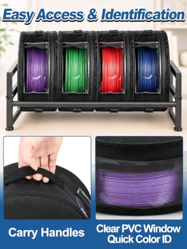 Water-Proof Lining & Zipper 3D Filament Storage with Desiccants, 4pcs