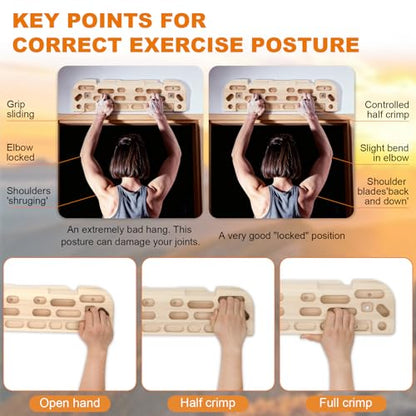 Hangboard Rock Climbing Hangboard with Door Way Pull Up Bar
