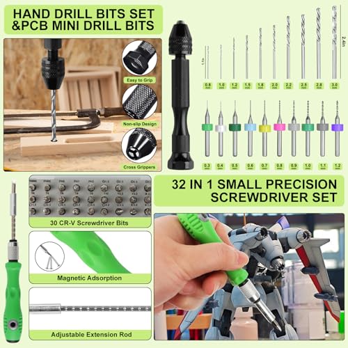 176 PCS 3D Printing Tool Kit, 3D Printing Accessories with Nozzle Cleaning Kit, Deburring Tool, Digital Caliper, Smoothing Tools, 3D Printer Tools for Model Measuring Removing Finishing 3D Print - color: 176PCS