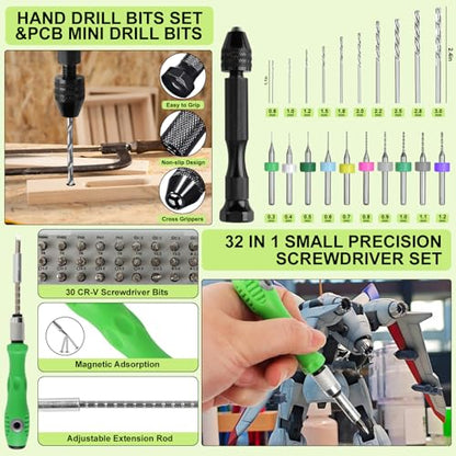 176 PCS 3D Printing Tool Kit, 3D Printing Accessories with Nozzle Cleaning Kit, Deburring Tool, Digital Caliper, Smoothing Tools, 3D Printer Tools for Model Measuring Removing Finishing 3D Print - color: 176PCS