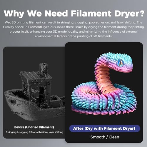2026 New Official CREALITY Space Pi Filament Dryer Plus, 2 Spools Double 360° 160W PTC Fast Heating 3D Printer Filament Dryer Box, 4''LCD Touch Screen, One-Key Set Filament Drying for PLA PETG ABS TPU - color: A Creality Space Pi Filament Dryer Plus Black