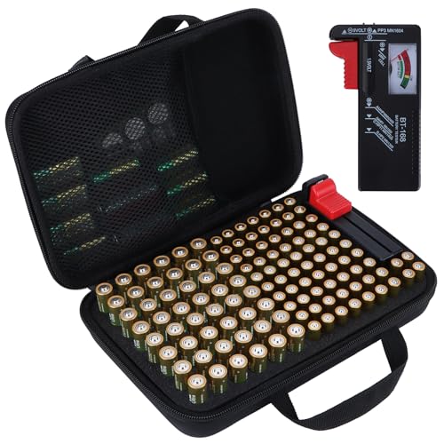 Case Compatible with Tester,Stores 74*AAA and 48*AA Batteries - size: Compact