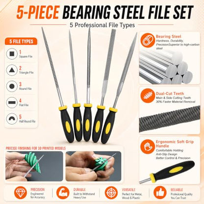 77 PCS 3D Printer Tool Kit with Storage Case,3D Printing Tools Set with Nozzle Cleaning Kit,Deburring Tool,Filament Cutter,Scraper and Accessories for Maintenance,Print Cleaning,Repair and Finishing