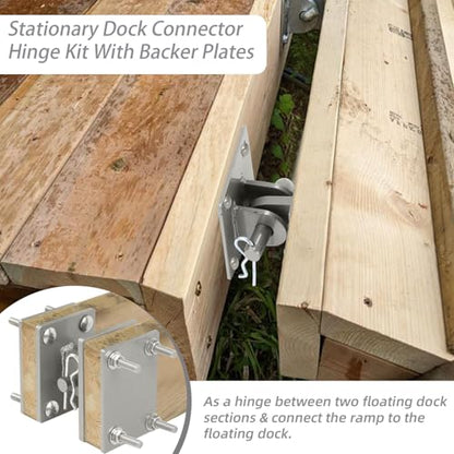 Floating Dock Hinges Hardware,Stationary Dock Connector Hinge Kit - color: Champagne