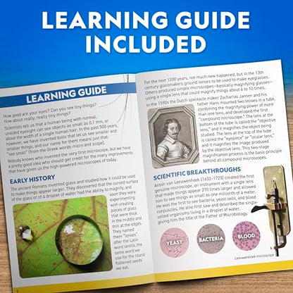 National Geographic Dual LED Microscope Science Kit for Kids Ages 8-12