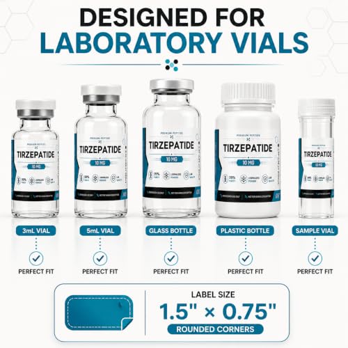 Waterproof Peptide Vial Labels for 3mL 5mL Bottles, Custom Vinyl Stickers