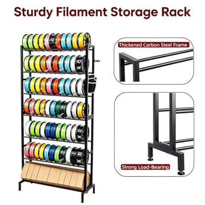 3D Printer Filament Rack 7 Tier, Filament Storage Rack Holds 77 Rolls