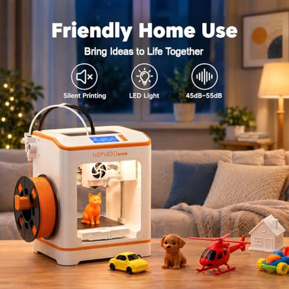 Hephi3d TINA2C 3D Printer Beginner Friendly, Easy-Ready to Print in 5 Mins - color: WhiteOrange