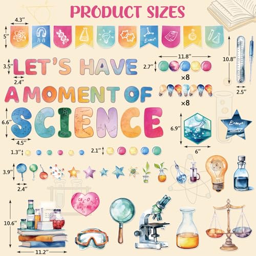 Fancy Land Science Bulletin Board Set for Classroom Decorations 89Pcs