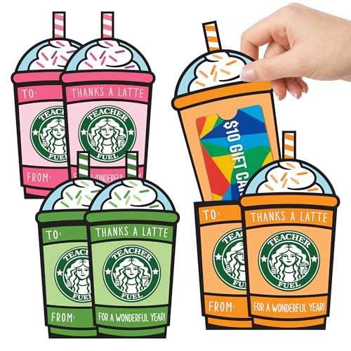 KATINAT 6 Pcs Teacher Appreciation Gift Card Holder, Teacher Fuel Teacher Gifts,Teacher Survival Kit Thank You Gifts for Women Men, End of Year Gifts Graduation First Day Back to School - color: Teacher Fuel