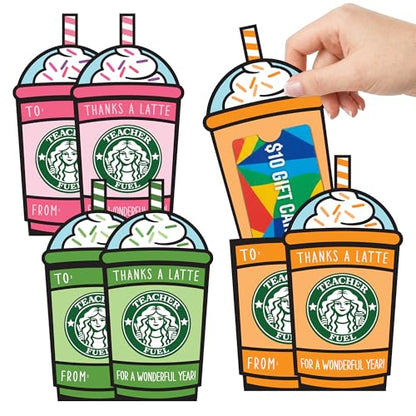 KATINAT 6 Pcs Teacher Appreciation Gift Card Holder, Teacher Fuel Teacher Gifts,Teacher Survival Kit Thank You Gifts for Women Men, End of Year Gifts Graduation First Day Back to School - color: Teacher Fuel