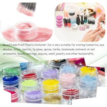 50 Pcs Makeup Sample Containers 3g/5g Sample Containers with Lids Tiny Sample Jars for Skincare Cream Lotion Jewelry Beads DIY Crafts Travel (FZG/5g/Fen) - color: pink, size: 5g