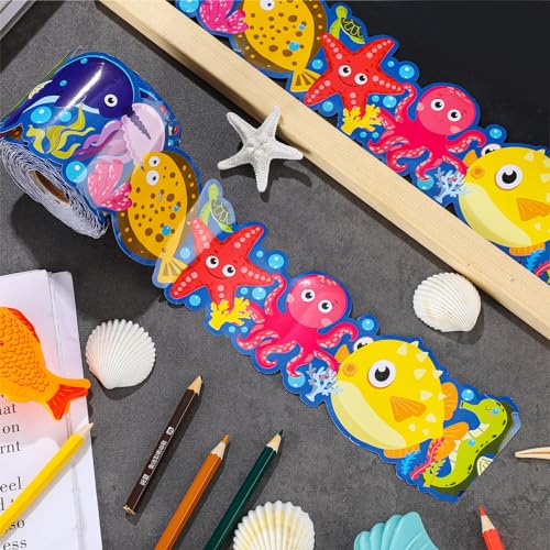 Outus 68 Feet Ocean Bulletin Board Borders - size: 2.99 Inches, style: Ocean