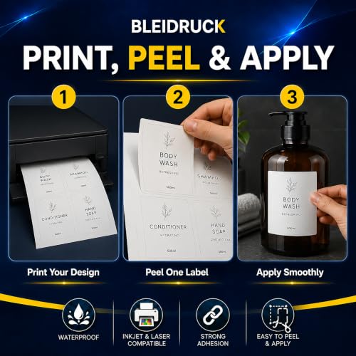25 Sheets 4" x 5" Matte White Printable Waterproof Vinyl Rectangle Labels - size: 4up- 25 sheets