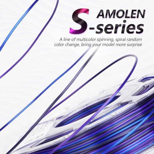 AMOLEN Silk PLA 3D Printer Filament Bundle, Shiny Multicolor Rainbow PLA Filament 1.75mm Pack, Fast Color Change PLA 3D Printing Filament for Most FDM 3D Printer, 200g X 4 Spools - color: Black Pink White/ Blue Red Yellogreen/Black Red Yellow/Blue Purple