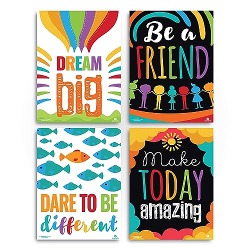 Sproutbrite 6 Pack 12” x 16” Educational Motivational Posters & Charts - color: Encouraging Poster