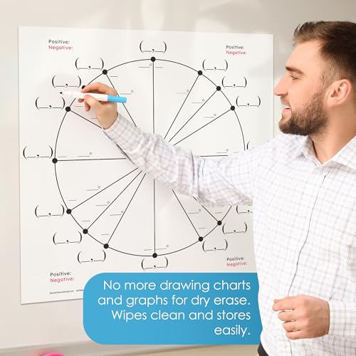 Geyer Instructional - Magnetic Dry Erase Unit Circle Whiteboard 23 x 24 - Reusable Classroom Math Teaching Tool with Radian, Degree, and Coordinate Markings, Use for Trigonometry, Geometry, and STEM