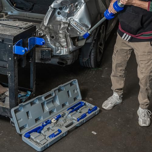 XtremepowerUS 13 lb Auto Body Slide Hammer Dent Puller Kit, Heavy-Duty Dent Removal Repair Tool Set for Cars & Trucks, Drop-Forged Steel Puller Attachments with Carrying Case - size: 13 Lbs