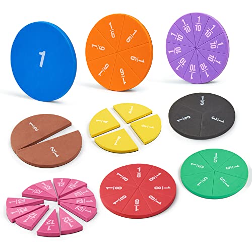 Magnetic Fraction Tiles Circles 51 pcs Fraction Bars Set - style: 51 PCS