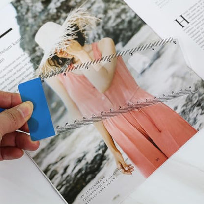 Bookmark Ruler Magnifying Glass, 6PCS Magnifying Glass Ruler, 3X Magnifying Glass, for Reading Small Fonts, Maps and Books (6) - size: 6