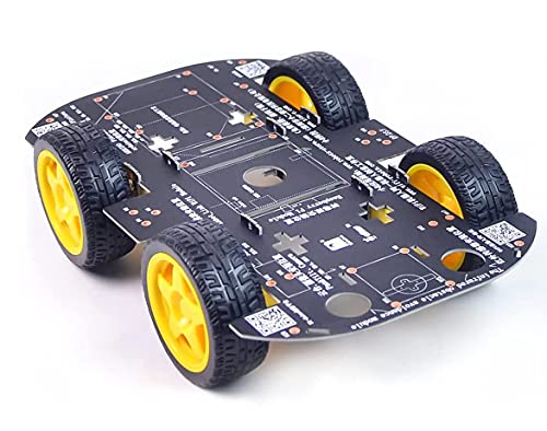 Robot Chassis 4WD Robot Car Smart Chassis Kit with 4 TT Motor for Arduino/Raspberry Pi/Jetson Nano, Smart Robotic Car Chassis DIY Learning Kit