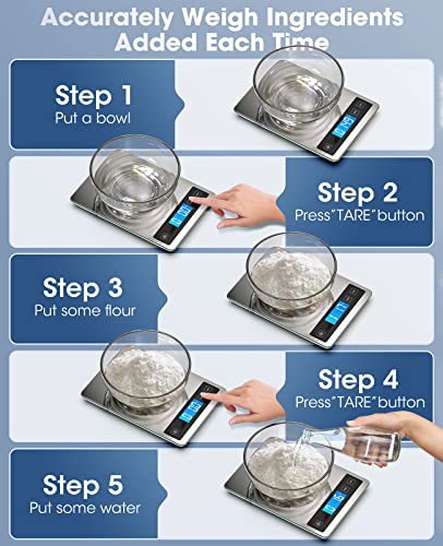 Nicewell Food Scale 22lb Digital Kitchen Scale for Cooking Baking - color: Silver