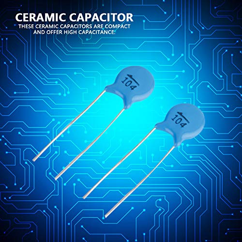 Ceramic Capacitor Set, 0.1uF 100nF 1000V High Voltage Disc Chip, 50 Pieces, Blue