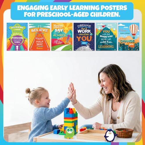 Sproutbrite 6 Pack 12” x 16” Educational Motivational Posters & Charts - color: Inspirational Posters