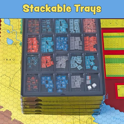 Flying Buffalo Game Piece Counter Trays (5-Pack); War Game and Board Game Storage Sorting Organizers, Playthos Collection
