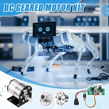 Copkim 12V DC Geared Motor Kit (50RPM Speed), JGB37-520 Motor with CCM6N PWM Controller, 6mm D-Shaft Flange and Bracket - style: 50rpm