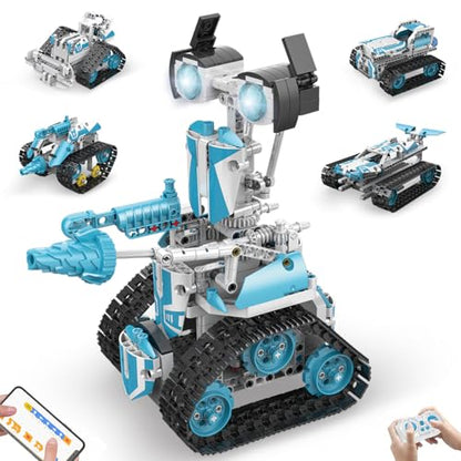 Robot Building Kit with APP/Remote Control STEM Gifts for Boys Age 6-16,Technic Coding Robotic Toys for Kids Birthday, Buildable 5in1 Models with 720 Pieces - style: K96132