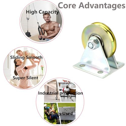 1.5" Bearing Wheel Small Wire Rope Pulley Block Bearings Bearing Wire Rope Guide Wheel for Lifting with Bracket, 200LB (Bracket/L) - color: bracket/L
