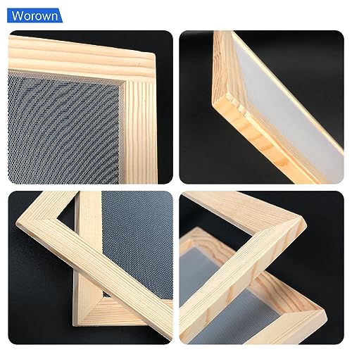 Worown A7 Wooden Paper Making Screen Kit, Mould and Deckle for Paper Making, PaperMaking Frames for DIY (3" x 4") - size: A7