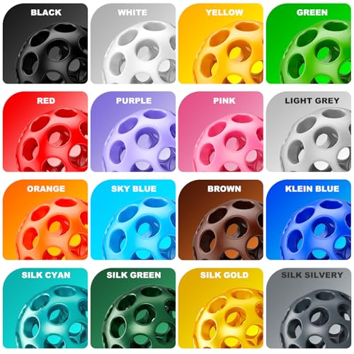 16 Colors PLA Filament 1.75mm Bundle, 250g per Spool, 16 Rolls, 4kg Total, 3D Printer Filament, Individually Vacuum Packed, Dimensional Accuracy +/- 0.02mm