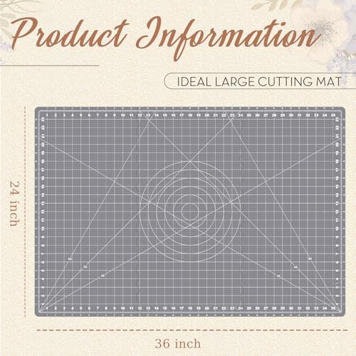 Teenyyou 24" x 36" Self Healing Folding Cutting Mat with Grid for Quilting, Sewing, Craft Hobby Board Sewing Cutting Mat for Quilting, Leather, Fabric, Crafting, Scrapbooking, Art, Clay - color: Dark Gray, size: 36" L x 24" W