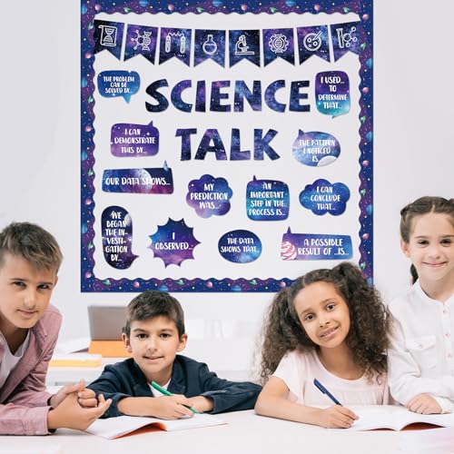 Space Science Bulletin Board Set Astronaut Classroom Decorations Science Talk Bulletin Board Decorations Educational Cutouts for Elementary Middle School Wall Decor Back to School Teacher Supplies - style: Space