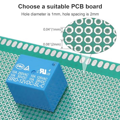 25Pcs PCB Power Relay SRD-12VDC-SL-C, DC 12V Coil, 10A 250VAC, SPDT, 5 Pin, for Household Appliance Boards (25) - size: 12VDC
