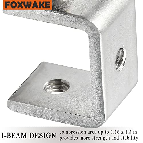 Heavy Duty Stainless Steel C Clamps 2 1/2 Inch for WoodWorking, Small U Clamps for Mounting, Mini Desk Clamps with Stable Wide Jaw Opening & Protective Pads/I-Beam Design (2pcs) - color: 2 9/16 In-2pcs-65mm