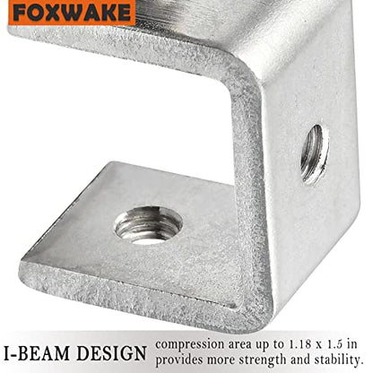 Heavy Duty Stainless Steel C Clamps 2 1/2 Inch for WoodWorking, Small U Clamps for Mounting, Mini Desk Clamps with Stable Wide Jaw Opening & Protective Pads/I-Beam Design (2pcs) - color: 2 9/16 In-2pcs-65mm