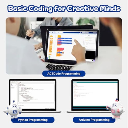 ACEBOTT Robotics for Kids Ages 12-16，Bionic Biped Robot Kit for Arduino ESP32, STEM Science Kits, Cool Engineering Building Toys, Science Coding Kit for 12+ Boys Girls Teens and Adults Unique Gifts - color: Black-blue