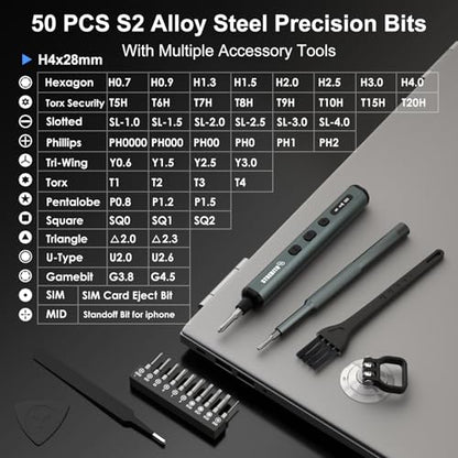 STREBITO Electric Screwdriver, 67 in 1 Electric Precision Screwdriver Set - color: Upgraded Green