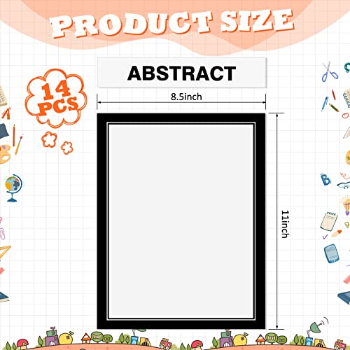 Lewtemi 14 Sheets Science Fair Board Supplies Self Adhesive Presentation Subtitles 2 Sheets Edge Self Adhesive Paper Poster Board Letters Presentation Paper for School Office Supplies(Black) - color: Black