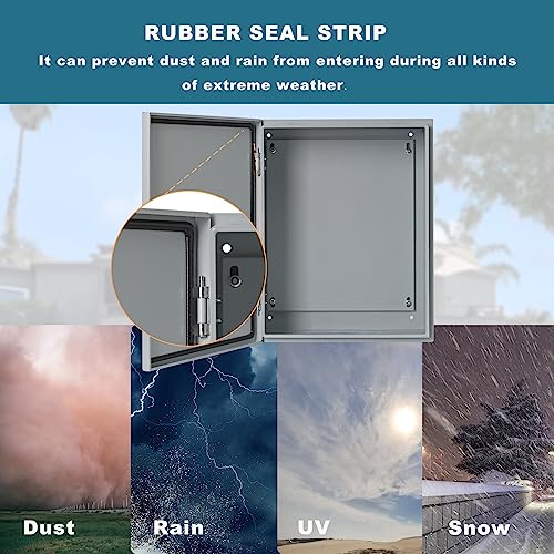 Waterproof Electrical Enclosure 24 x 24 x 8'', Outdoor Electrical Box Weatherproof, Electrical Junction Box with Reinforced Lock - size: 24 x 24 x 8''