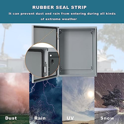 Waterproof Electrical Enclosure 24 x 24 x 8'', Outdoor Electrical Box Weatherproof, Electrical Junction Box with Reinforced Lock - size: 24 x 24 x 8''