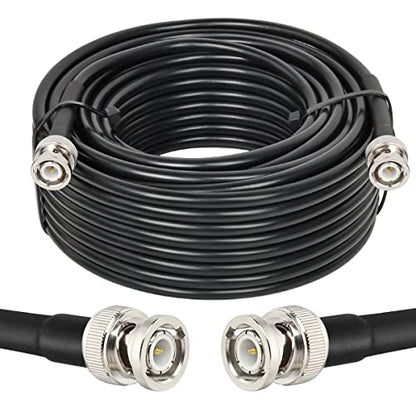 MOOKEERF BNC Cable 50ft,Low Loss KMR240 BNC Male to Male Coax Cable 50 Ohm for for Ham Radio, Network Analyzer, Modem, Oscilloscope, Signal Generator, Attenuator - size: 50FT