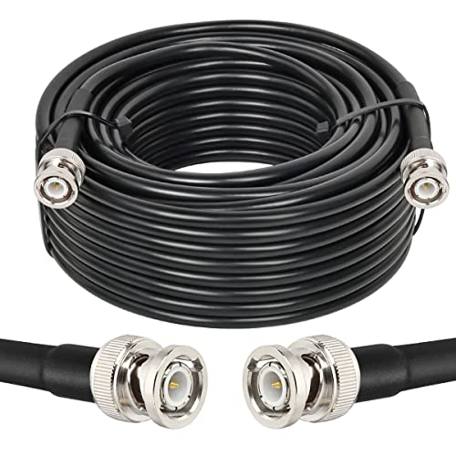 MOOKEERF BNC Cable 50ft,Low Loss KMR240 BNC Male to Male Coax Cable 50 Ohm for for Ham Radio, Network Analyzer, Modem, Oscilloscope, Signal Generator, Attenuator - size: 50FT