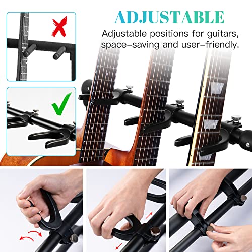 GUITTO Multi Guitar Rack Stand Foldable Universal Display Rack Portable Guitar Holder for Band Stage Bass Acoustic Guitar -3 Holder GGS-12 - size: GGS-12 3 Holder