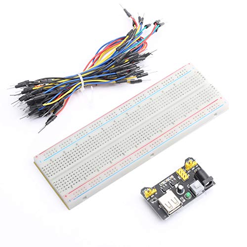 DEVMO 400/830 MB102 Point Breadboard 1660 Power Supply Module Tie Points Solderless Jumper Cables Jump Wire Compatible with Ar-duino